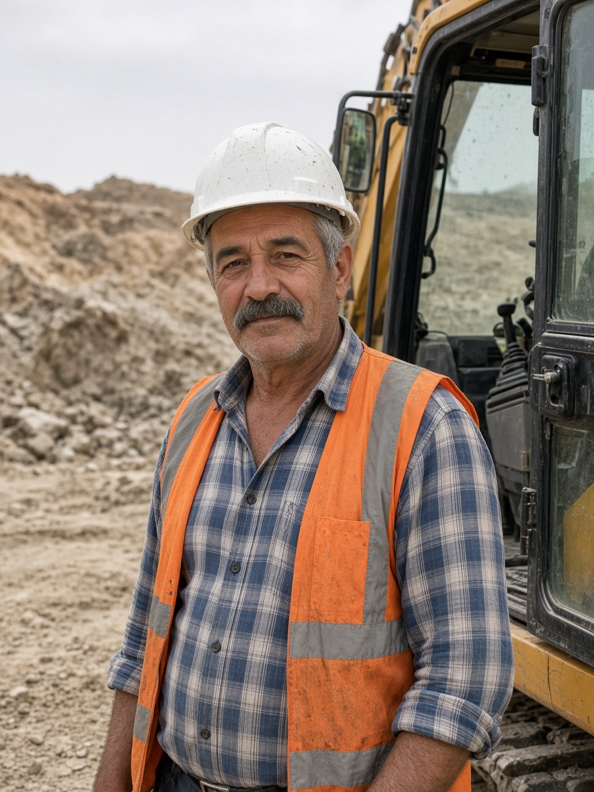 Toprak Hafriyat operatörü makinesinin başında
